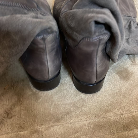Cole Haan Tall Grey Leather and Suede Pull on Boots - Picture 2 of 7